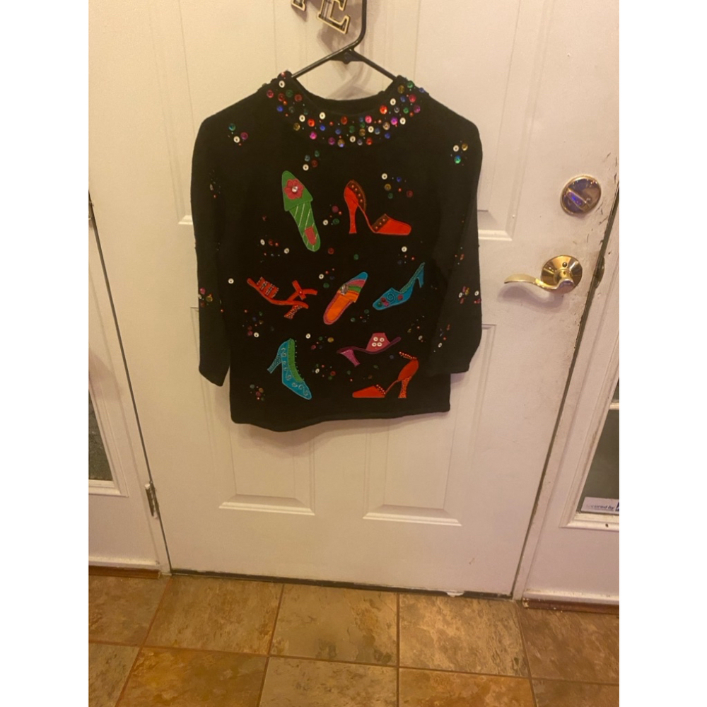 PBJ Sport vintage cardigan with beaded shoes size M